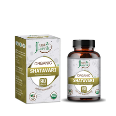 Viên uống thảo mộc cân bằng nội tiết Just Jaivik Shatavari India - 90 viên