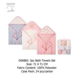 Set 3 khăn ủ choàng Duck Duck Luvable mềm mại cho bé