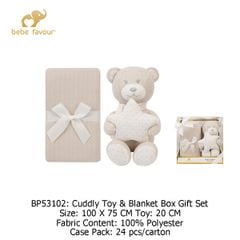 Set quà tặng chăn + đồ chơi Bebe Favour Luvable