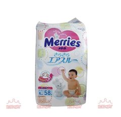 Bỉm MERRIES dán size L 58 miếng