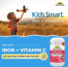 Viên nhai Nature's Way Kids Smart Iron + Vtm C Úc bs sắt tăng cường hệ miễn dich - 50 viên