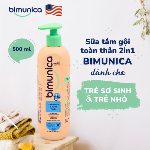  Sữa tắm gội Bimunica Hoa Kỳ 0m+ 