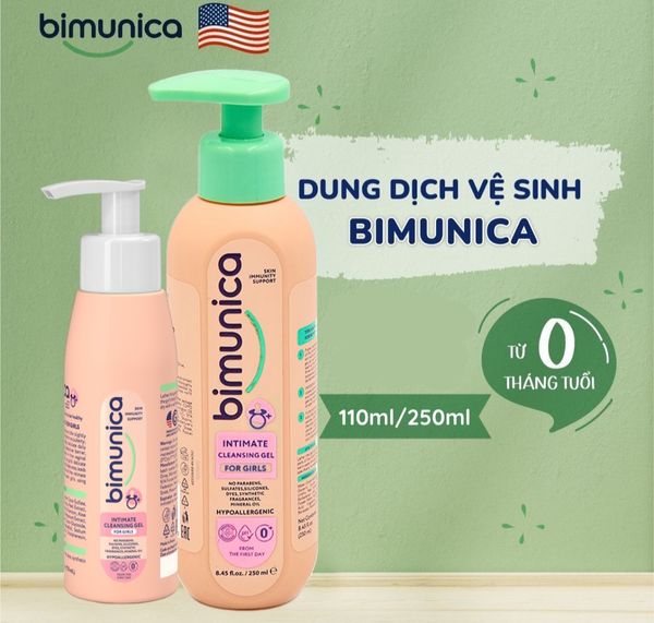  Dung dịch vệ sinh cho bé Bimunica Hoa Kỳ 0+ 