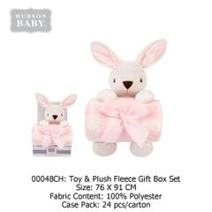 Set quà tặng thỏ bông lông cừu sang trọng Hudson Baby Luvable - Thỏ hồng (00048CH)