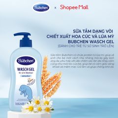 Sữa tắm Wash Gel chiết xuất lúa mỳ hữu cơ Bubchen Đức cho trẻ từ sơ sinh - 400ml