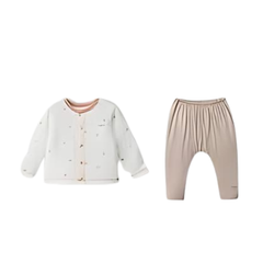 Nous Bộ CTD áo trắng in họa tiết phối quần be Petit - Newborn