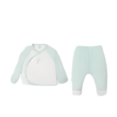 Nous Bộ dài cài lệch xanh phối trắng in hình con voi Air - Newborn