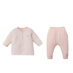Nous Bộ dài tay cạp lật màu hồng nhạt Air - Newborn