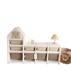 Bộ giá kệ màu nâu be hình gấu Honper - 135*95*37cm