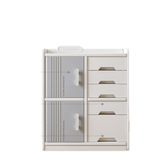 Tủ kệ nhựa 2 cánh + 4 ngăn bé + 1 ngăn to Finley Ivan - M - 78*32*92cm