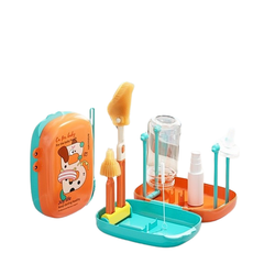 Bộ cọ rửa bình sữa di động 6 chi tiết có giá úp Joy Life