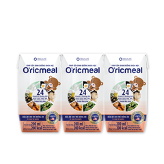 Soup uống dinh dưỡng O’ricmeal  dành cho trẻ biếng ăn, giúp tăng cân phát triển trí não - 200ml*3hộp