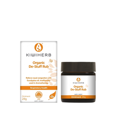 Kem bôi Organic De-Stuff Rub KiwiHerb NewZealand chống ngạt mũi, ấm ngực - 28g