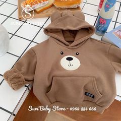 Áo Hoodie nỉ mặt gấu