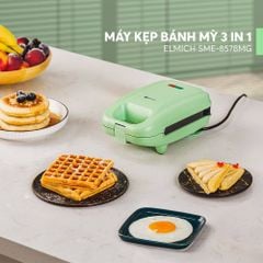 Máy nướng kẹp bánh mì 3 trong 1 Elmich VN SME-8578MG - 255*155*115cm