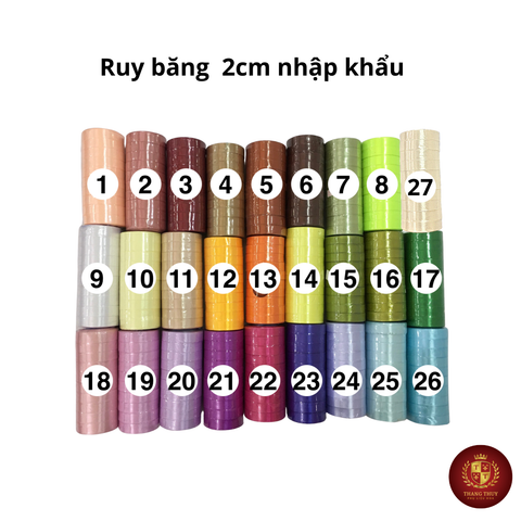 ruy băng lụa 2cm, ruy băng nơ lụa, ruy băng giá rẻ