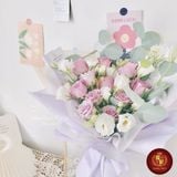 Mẫu Giấy gói hoa bóng mờ hai mặt trơn nền trắng hồng