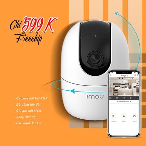 Camera IP Wifi  IMOU A22EP 2MP/ Full HD 1080P -Tích hợp báo trộm và phát hiện chuyển động