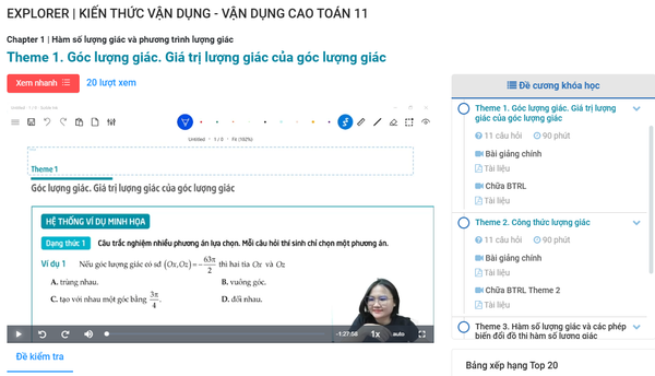 EXPLORER. KIẾN THỨC VẬN DỤNG- VẬN DỤNG CAO TOÁN 11( Kèm video bài giảng)
