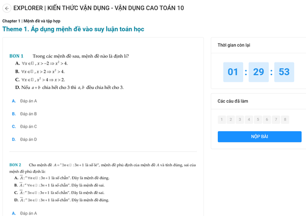 EXPLORER. KIẾN THỨC VẬN DỤNG- VẬN DỤNG CAO TOÁN 10( Kèm video bài giảng)