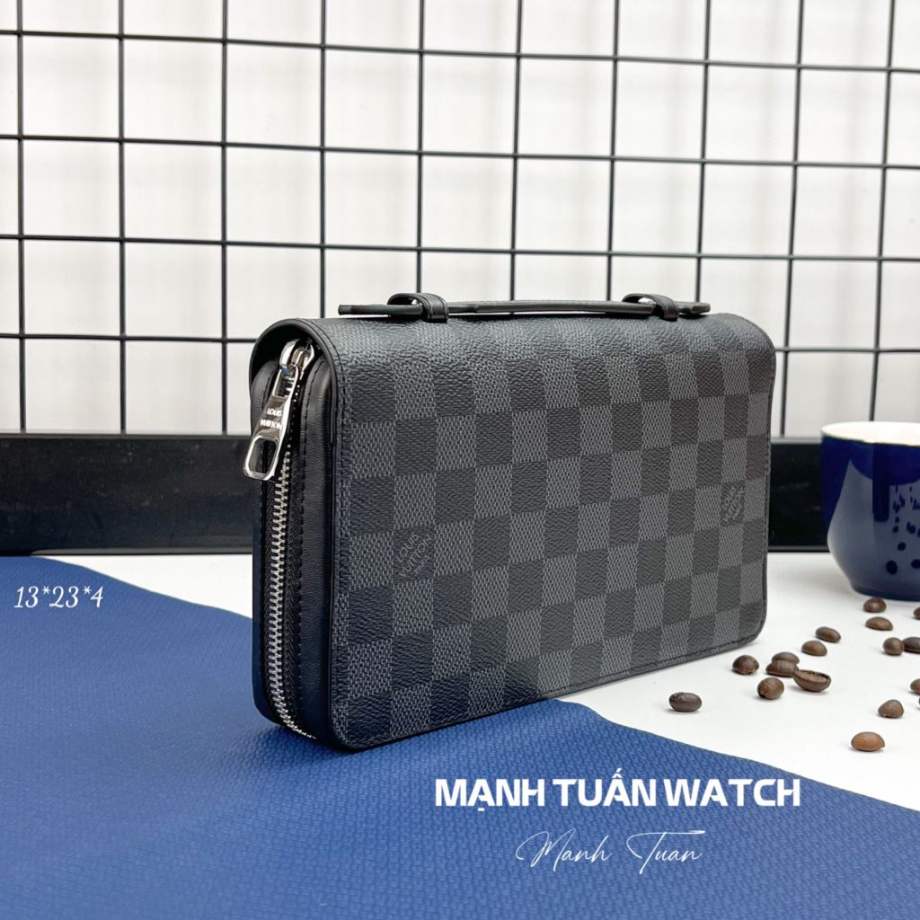 LOUIS VUITTON ZIPPY XL MONOGRAM ECLIPSE CANVAS CLUTCH #12 LOUIS VUITTON ZIPPY XL MONOGRAM ECLIPSE CANVAS CLUTCH