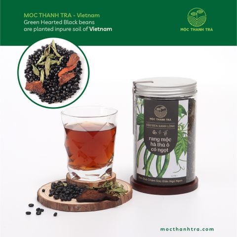  Đậu Đen Xanh Lòng - Cỏ Ngọt - Hà Thủ Ô  (HŨ) 600g Mộc Thanh Trà 
