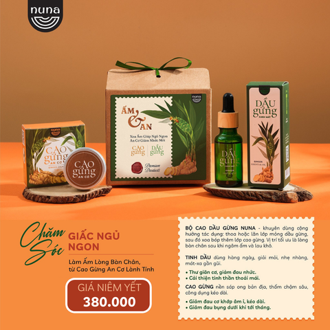  BỘ cộng hưởng Cao gừng - Dầu gừng chai 20ml (nắp nóp) thảo mộc Nuna - Mộc Thanh Trà 