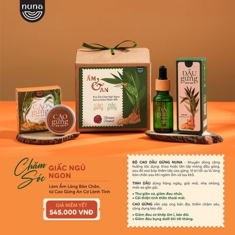  BỘ cộng hưởng Cao gừng - Dầu gừng chai 20ml (nắp nóp) thảo mộc Nuna - Mộc Thanh Trà 