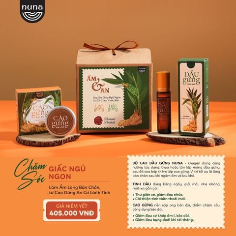  BỘ cộng hưởng Cao gừng - Dầu gừng chai 20ml (nắp nóp) thảo mộc Nuna - Mộc Thanh Trà 