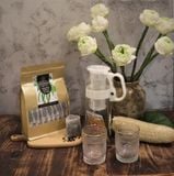  COMBO Bình nước Iwaki 1,3L có tay cầm và Túi 1kg Đậu Đen Xanh lòng Rang mộc - cỏ ngọt - hà thủ ô (chia sẵn túi lọc 50G) 