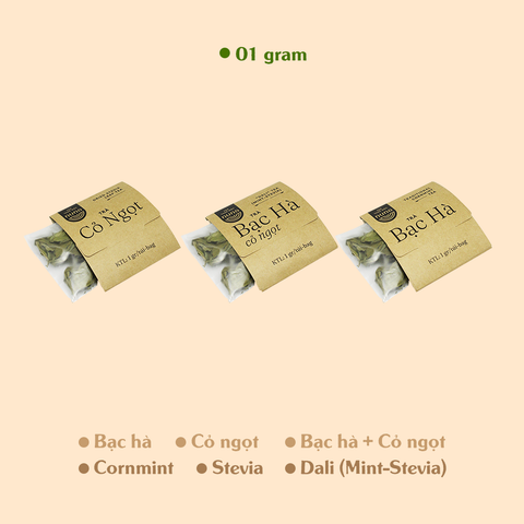  3 Vị Trà Bạc Hà_ Cỏ Ngọt ( 6 túi 1Gram) 
