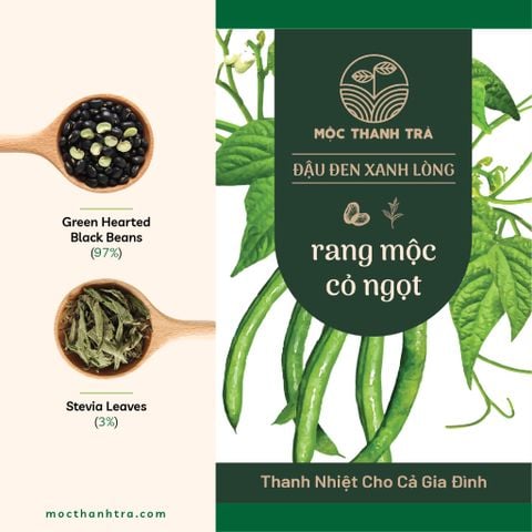  Đậu Đen Xanh Lòng - Cỏ Ngọt 1kg (Hạt Rời) 