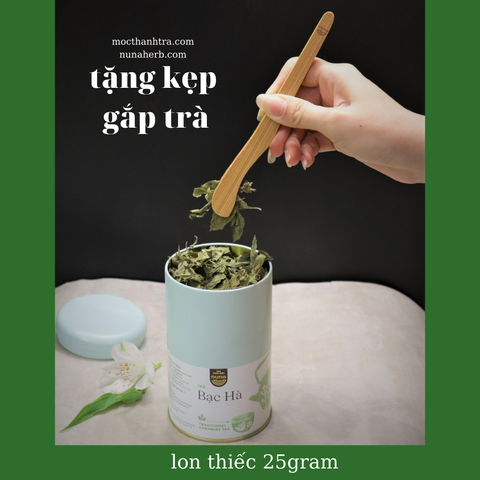 Trà Bạc Hà Lon Thiếc  Cao Cấp 25 Gram Tặng Kẹp Tre gắp Trà 