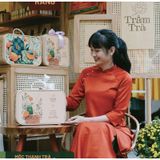  Giỏ Quà Tặng Rồng 4 [GT4], Quà tặng người thân, đối tác, chăm sóc sức khoẻ từ Đậu Đen Mộc Thanh Trà, Hạt mứt Việt, Trầm 