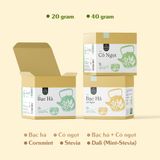  Trà Bạc Hà - Cỏ Ngọt Mộc Thanh Trà hộp 20G, vị ngọt dịu, the mát, hỗ trợ giảm căng thẳng, hiệu quả kháng khuẩn cao 