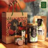  Bộ Quà tặng Ấm Thanh Trà - thảo mộc Nuna và Mộc Thanh trà, uống thanh nhiệt, bộ cao dầu thư giãn cơ và làm ấm 