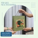  Túi Giấy Quà Tặng Mộc Thanh Trà, Túi giấy màu xanh sang trọng - chất giấy dày dặn, thân thiện môi trường, chịu lực 2-3kg 