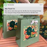  Túi Giấy Quà Tặng Mộc Thanh Trà, Túi giấy màu xanh sang trọng - chất giấy dày dặn, thân thiện môi trường, chịu lực 2-3kg 