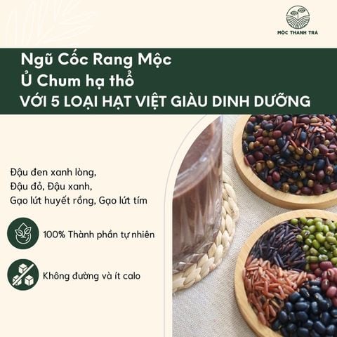  Bột Ngũ Cốc dinh dưỡng Mộc Thanh Trà hũ 600G bổ sung năng lượng, gíup lợi sữa, hỗ trợ quá trình tăng cân và giảm cân 