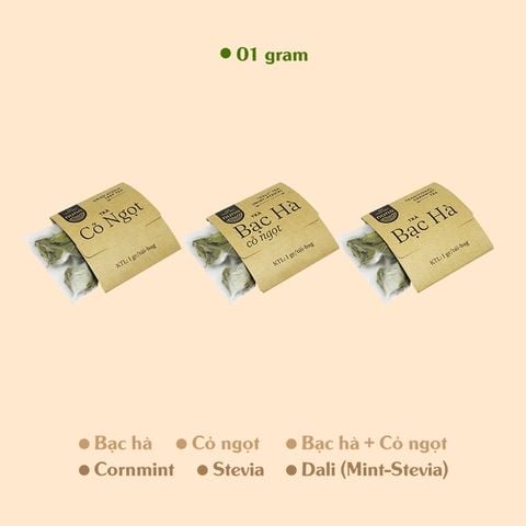  COMBO 3 gói 1G Trà Bạc Hà Cỏ Ngọt dùng thử, thức uống giải nhiệt, the mát, hỗ trợ điều vị, giúp tỉnh táo 