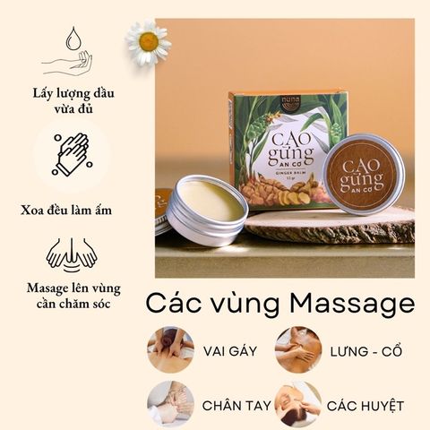  Cao Gừng làm ấm cho bé, an cơ cho Ba Mẹ hộp 12G - Ginger balm 12gram 