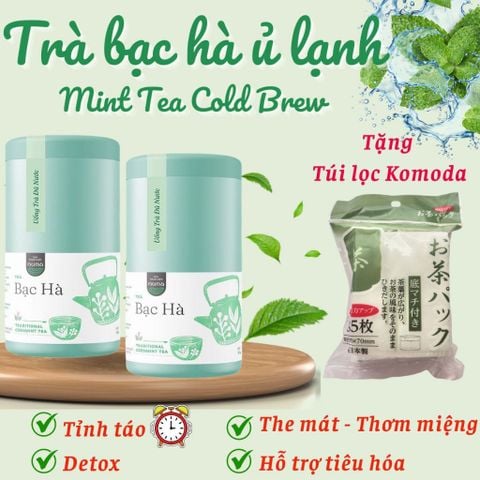  Trà Bạc Hà ủ lạnh - Cold Brew Mint Tea - Bạc hà sấy lạnh vị the mát sảng khoái, giảm căng thẳng, làm sạch khoang miệng 