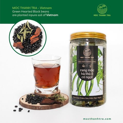  Trà Đậu Đen Xanh lòng - Cỏ ngọt - Hà thủ ô (Hũ) Mộc Thanh Trà, thức uống chăm sóc giấc ngủ, hỗ trợ thanh lọc, giảm nóng 