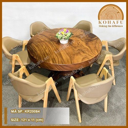 MẶT BÀN TRÒN GỖ ME TÂY KR20084