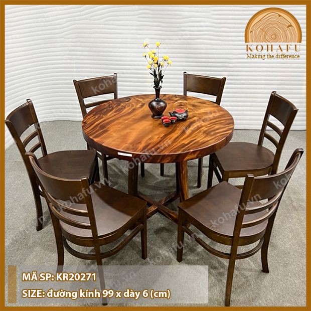 MẶT BÀN TRÒN GỖ ME TÂY KR20271