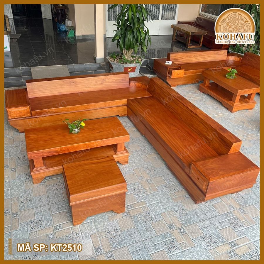 Sofa Gỗ Gõ Đỏ KT2510
