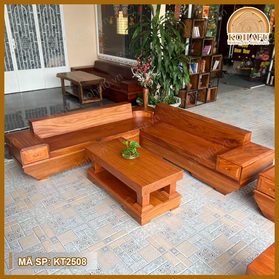 Sofa Gỗ Gõ Đỏ KT2508