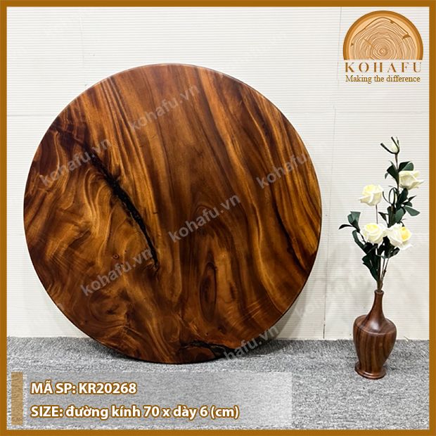 MẶT BÀN TRÒN GỖ ME TÂY KR20268
