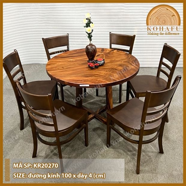MẶT BÀN TRÒN GỖ ME TÂY KR20270