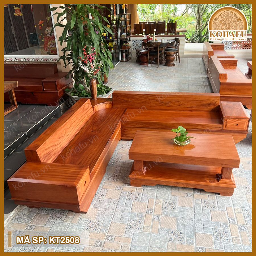 Sofa Gỗ Gõ Đỏ KT2508